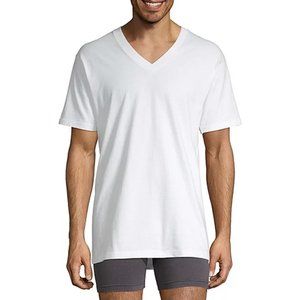 Stafford Heavyweight Mens 4 Pack Short Sleeve V Neck T-Shirt-Extra Tall